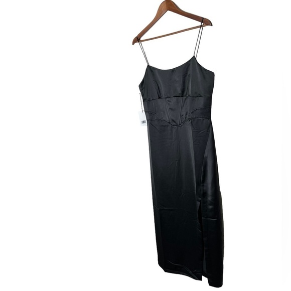 Jason Wu Black Satin Midi Dress - Picture 9 of 12